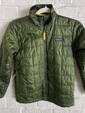 Patagonia Kids Nano Puff Brick Quilt Jacket Green Small 7/8 Primaloft